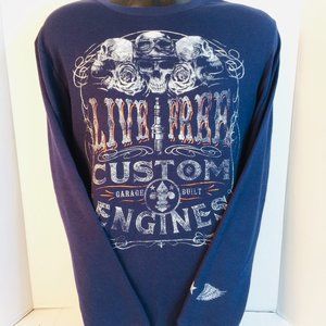 VFifth Sun Long Sleeve T-Shirt Skull Custom Engine